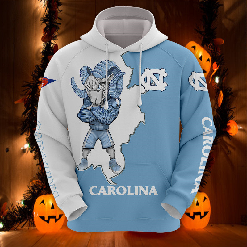 North Carolina Tar Heels Hoodie With Mascot Print